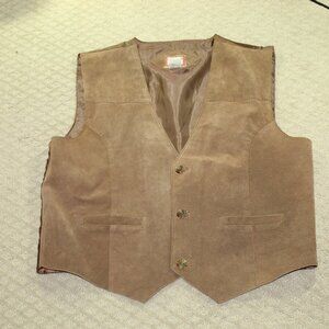 Company B Men's XL Brown Suede Leather Vest